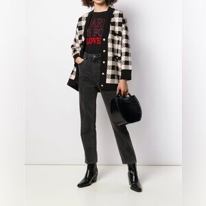 Sandro Oversized Check Pattern Cardigan Jacket Coat Size 2, M, US size 6
